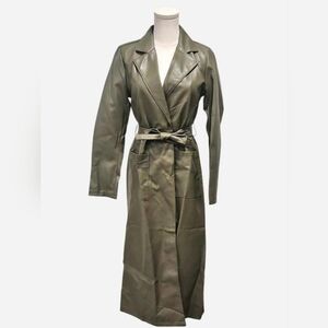 NWT Missy Empire Vegan Leather Trench Coat